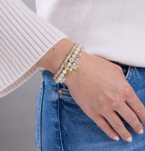 Pure Gold Tiny Chai on Multi Morganite