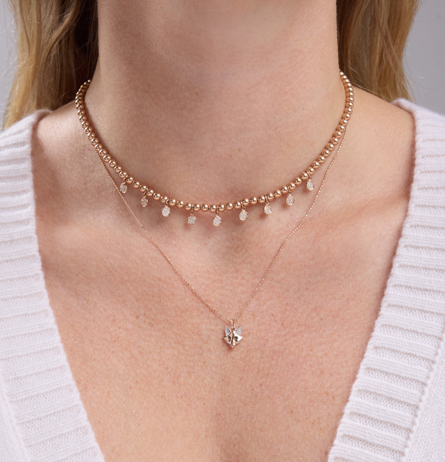 Rose Gold & Diamond Multi Tiny Disc Necklace - Sydney Evan Fine Jewelry