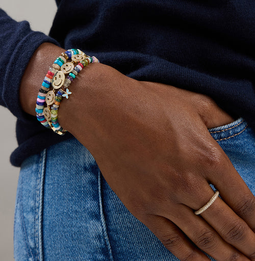 Gold & Diamond Pave Hollow Tube Ring