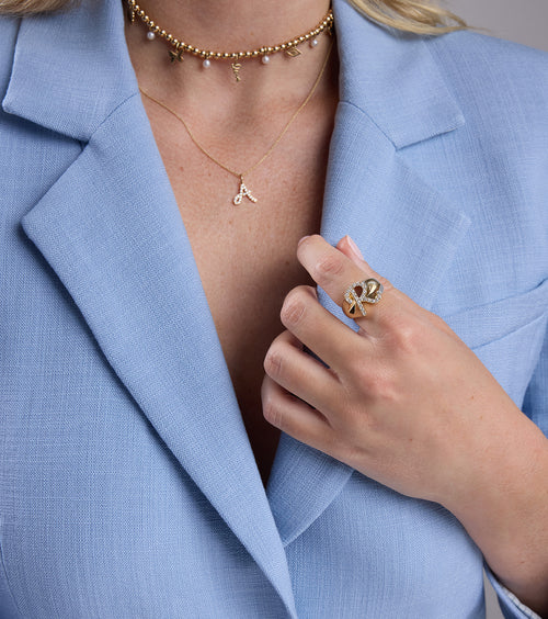 Gold & Diamond Medium Initial Charm