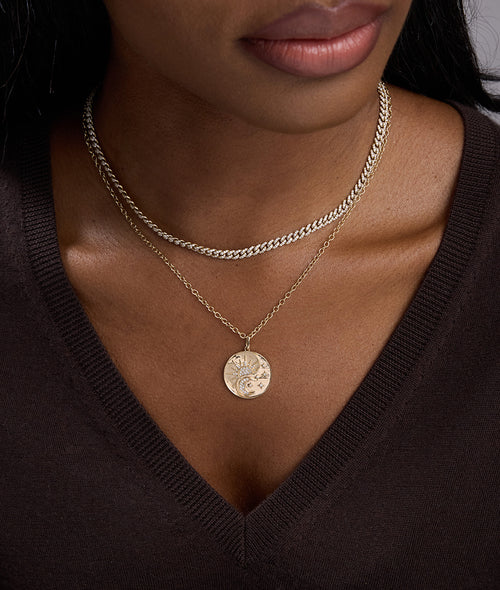 Gold & Diamond Duality Coin Charm