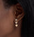 Gold & Diamond Half Pave Three Heart Linear Earrings