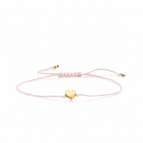Pure Gold Tiny Heart Bead Cord Bracelet