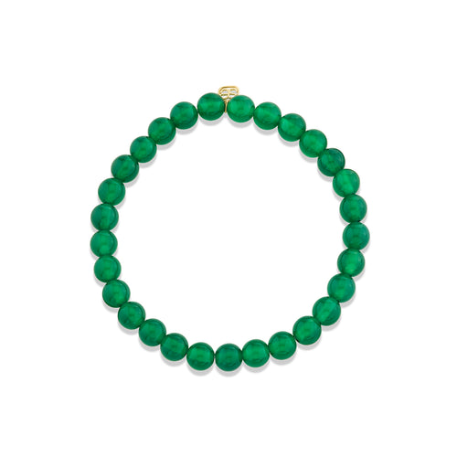 6mm Green Onyx Smooth Round Bracelet