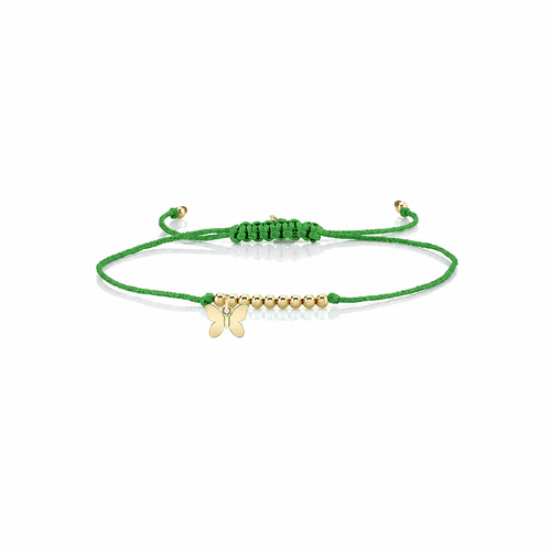 Pure Gold Tiny Butterfly Cord Bracelet
