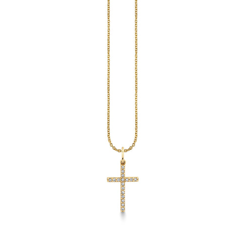 Gold & Diamond Cross Charm