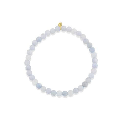 4mm Aquamarine Smooth Round Bracelet