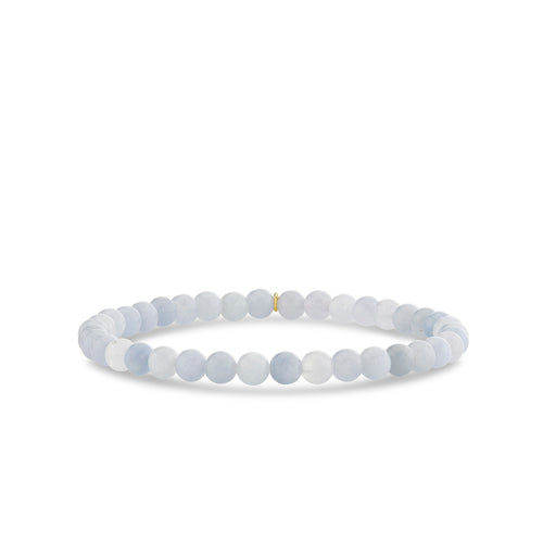 4mm Aquamarine Smooth Round Bracelet