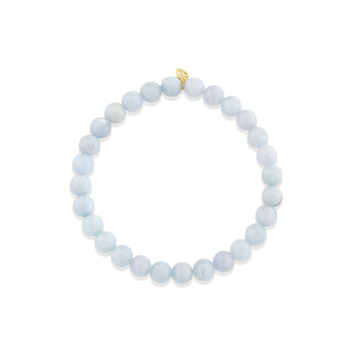 6mm Aquamarine Smooth Round Bracelet