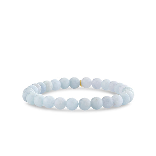 6mm Aquamarine Smooth Round Bracelet