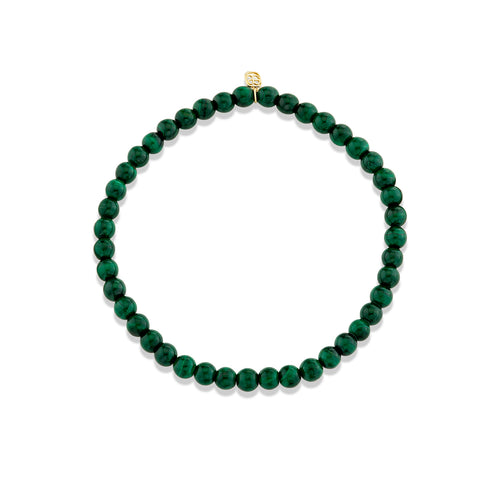 4mm Malachite Smooth Round Bracelet