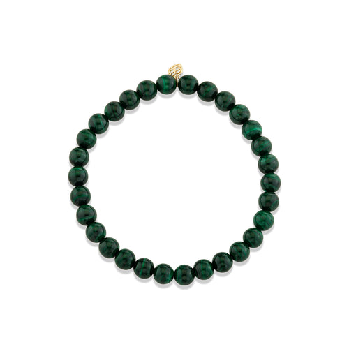 6mm Malachite Smooth Round Bracelet