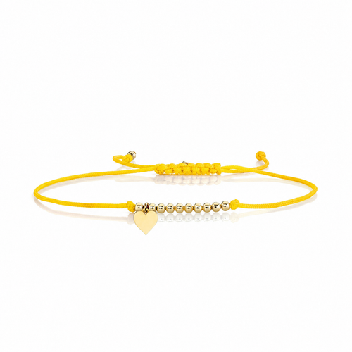 Pure Gold Tiny Heart Cord Bracelet