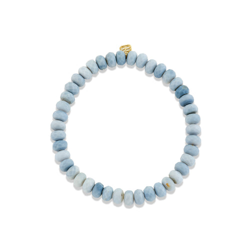 6mm Blue African Opal Faceted Rondelle Bracelet