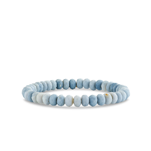 6mm Blue African Opal Faceted Rondelle Bracelet