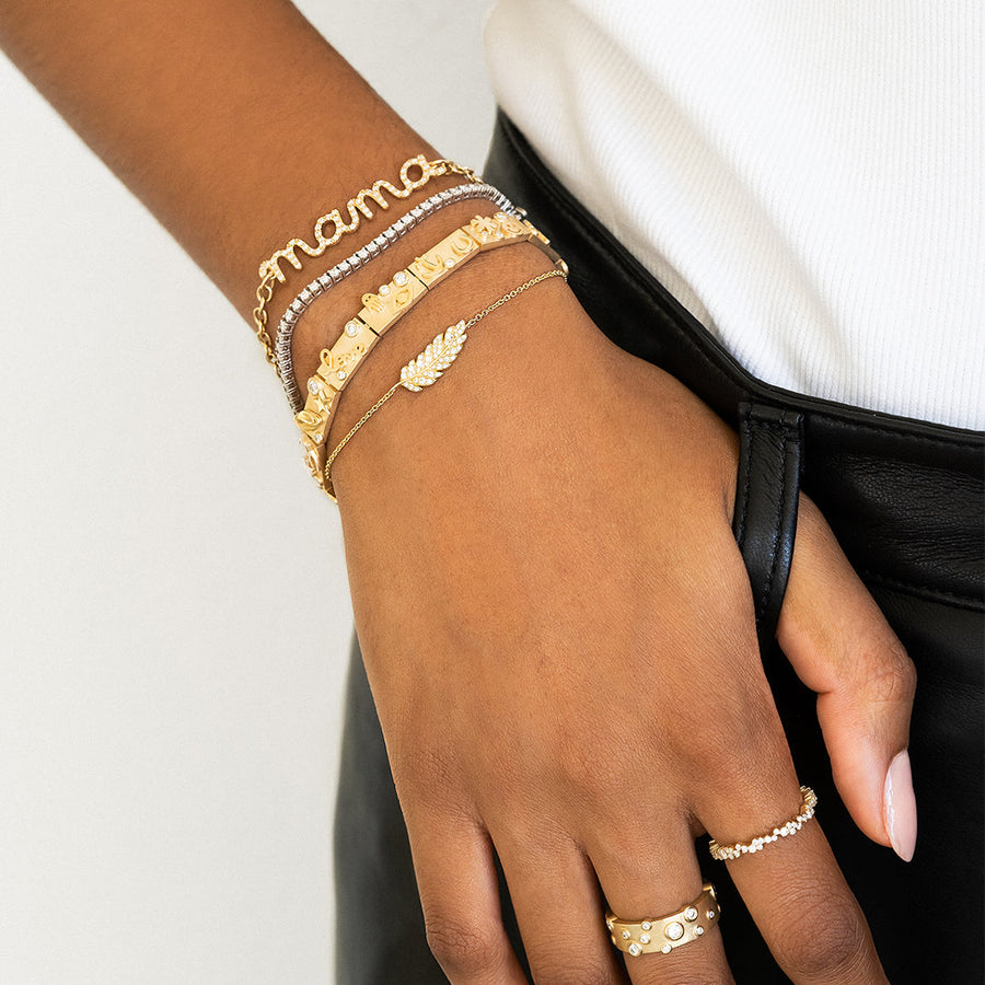Shop Sydney Evan 14k Gold Diamond Mama Bracelet - Main Image