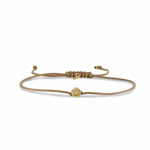 Gold & Diamond Rose Cord Bracelet