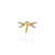 Gold & Diamond Dragonfly Stud