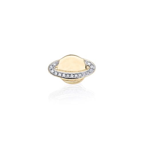 Gold & Diamond Small Saturn Stud