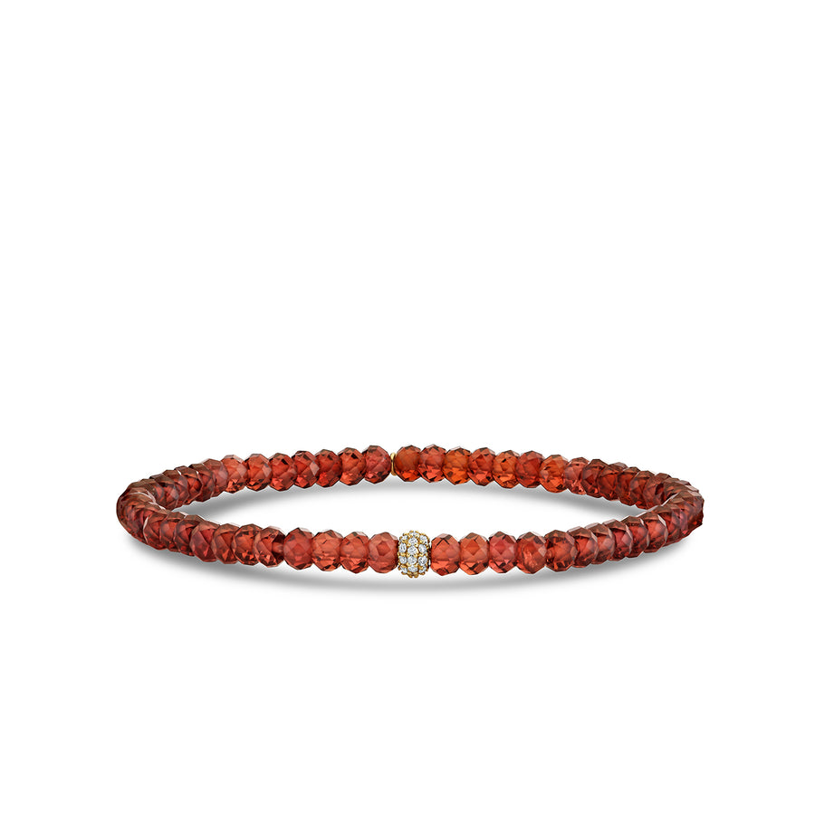 Gold & Diamond Rondelle on Garnet - Sydney Evan Fine Jewelry