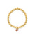 Gold & Diamond Popcorn Charm on Gold Beads