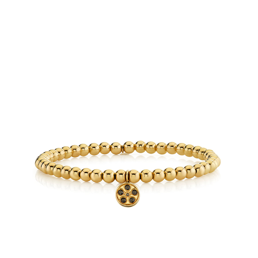 Gold & Diamond Film Reel Charm on Gold Beads - Sydney Evan Fine Jewelry