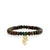 Gold & Diamond Eye Hand Charm on Black Opal