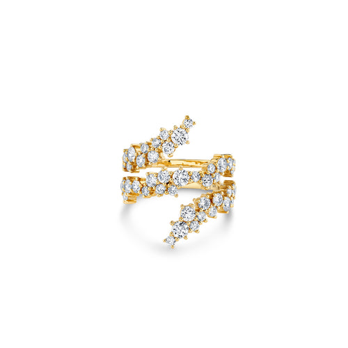 Gold & Diamond Cocktail Double Wrap Ring