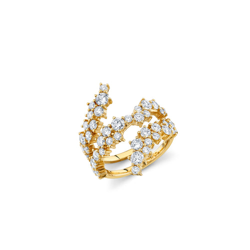 Gold & Diamond Cocktail Double Wrap Ring
