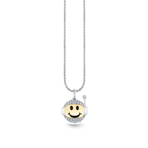 Gold & Diamond Astronaut Happy Face Charm