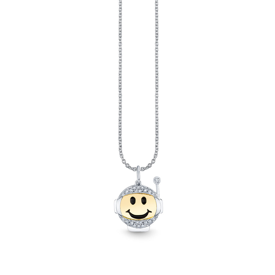 Gold & Diamond Astronaut Happy Face Charm - Sydney Evan Fine Jewelry