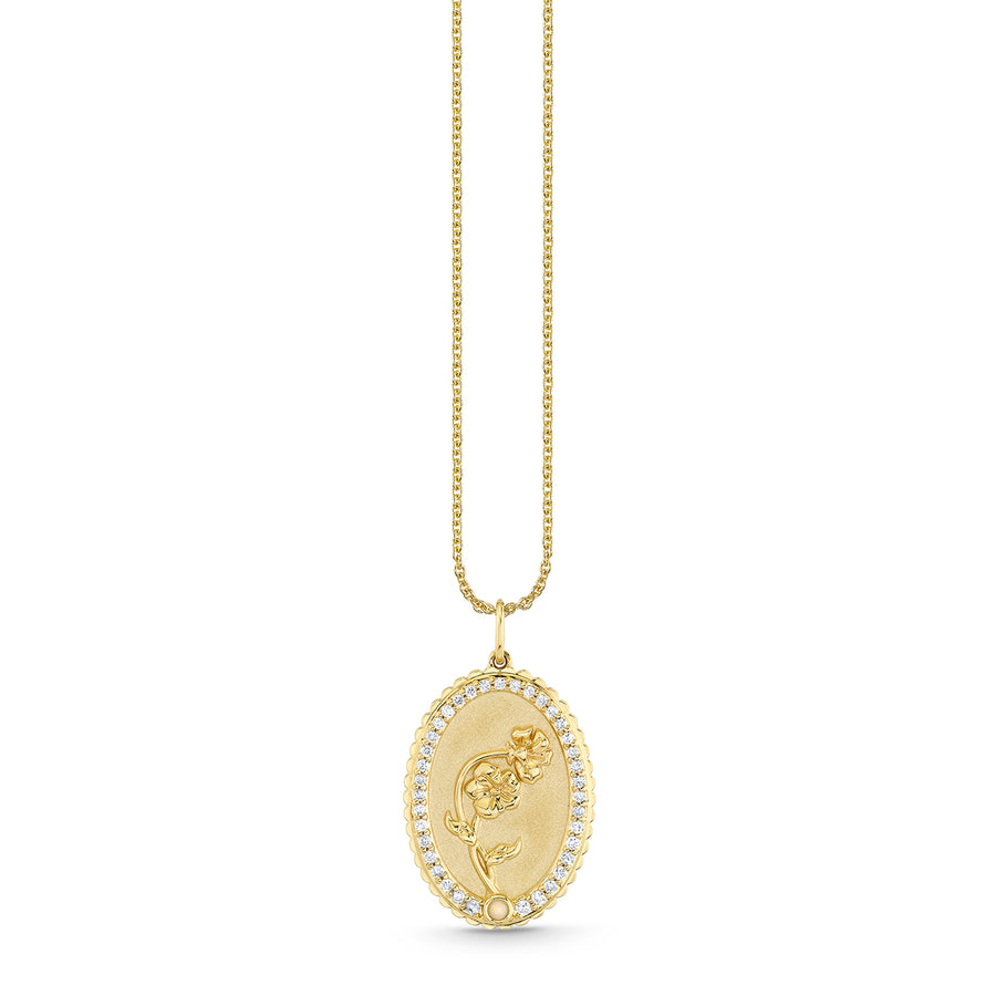 Gold & Diamond Birth Flower Charm - Sydney Evan Fine Jewelry