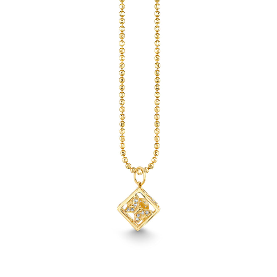 Gold & Diamond Open Icon Box Charm - Sydney Evan Fine Jewelry