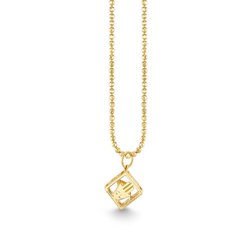 Gold & Diamond Open Icon Box Charm