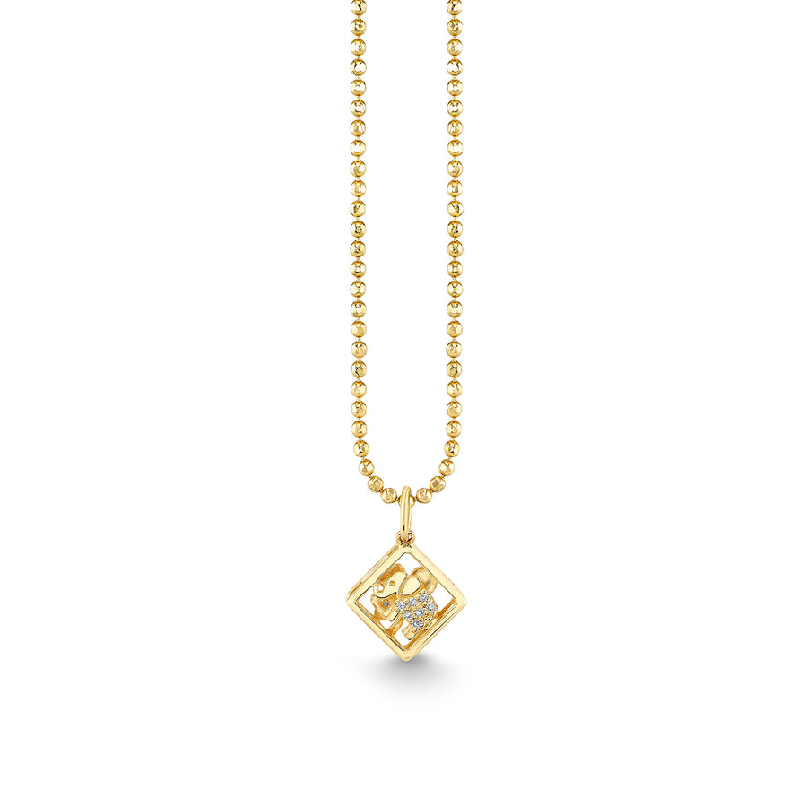 Gold & Diamond Open Icon Box Charm - Sydney Evan Fine Jewelry