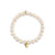 Gold & Diamond Half Pave Heart Pendant on Pearls