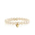 Gold & Diamond Half Pave Heart Pendant on Pearls
