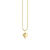 Gold & Diamond Baby Half Pave Heart Charm