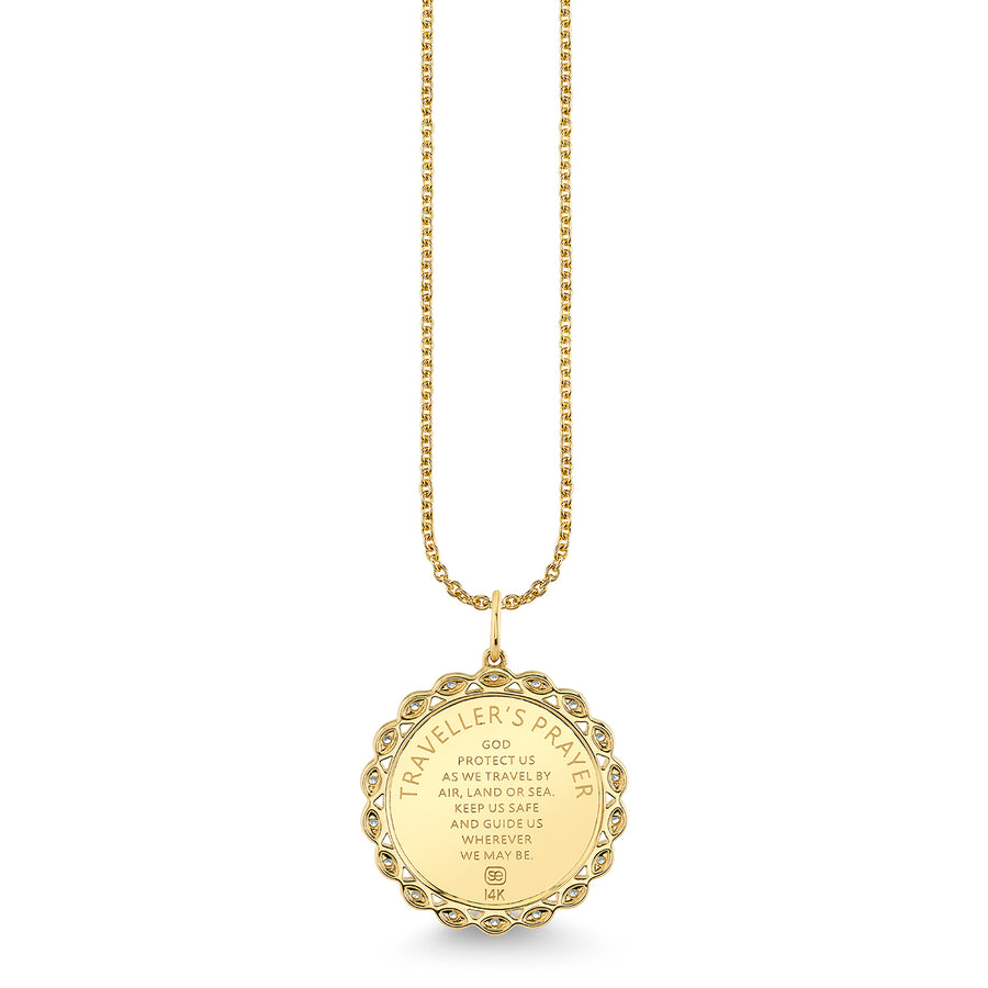 Gold & Diamond Saint Christopher Coin Charm - Sydney Evan Fine Jewelry