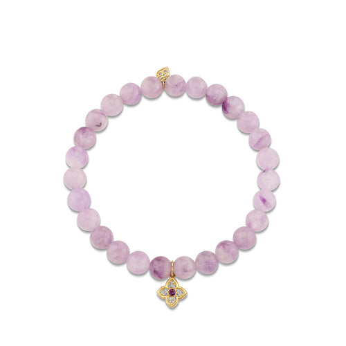 Gold & Diamond Moroccan Flower on Amethyst