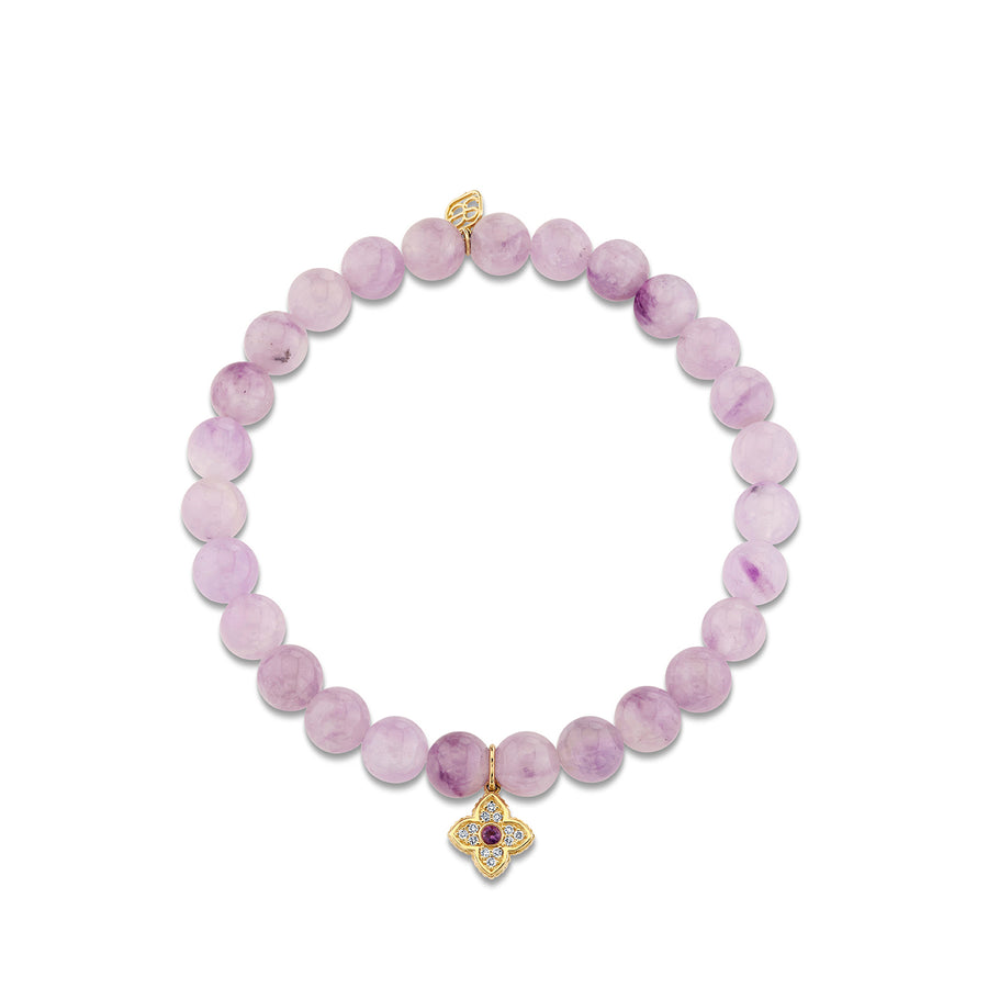 Gold & Diamond Moroccan Flower on Amethyst - Sydney Evan Fine Jewelry