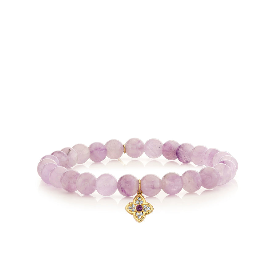 Gold & Diamond Moroccan Flower on Amethyst - Sydney Evan Fine Jewelry