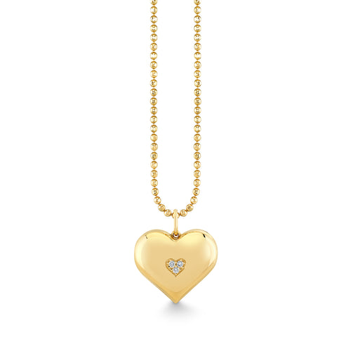 Gold & Diamond Wallpaper Heart Locket Charm