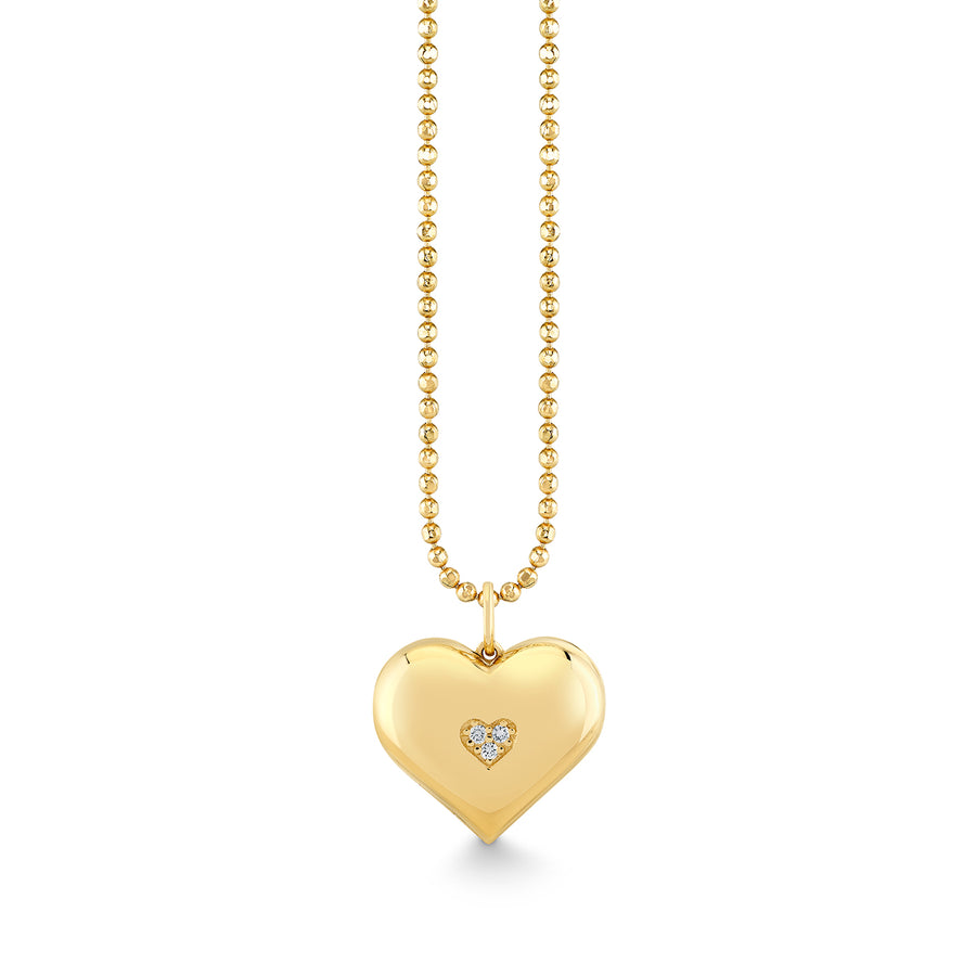 Gold & Diamond Wallpaper Heart Locket Charm - Sydney Evan Fine Jewelry