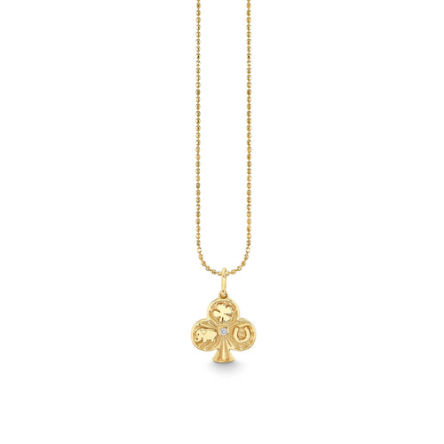 Gold & Diamond Ace of Clubs Charm