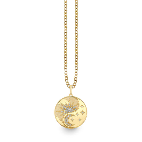 Gold & Diamond Duality Coin Charm