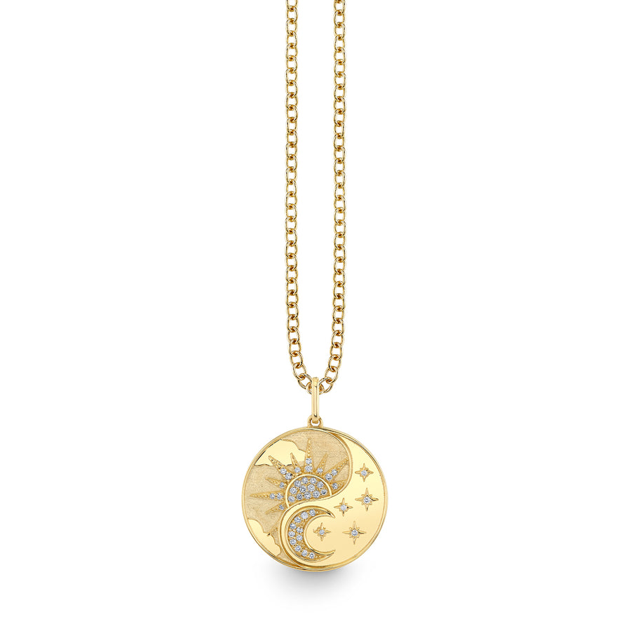 Gold & Diamond Duality Coin Charm - Sydney Evan Fine Jewelry