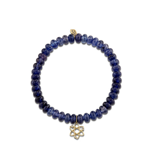 Gold & Diamond Cosmos Charm on Blue Sapphire