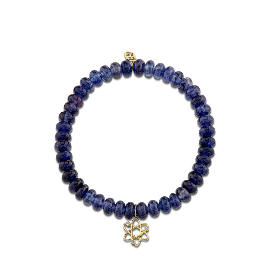 Gold & Diamond Cosmos Charm on Blue Sapphire - Sydney Evan Fine Jewelry
