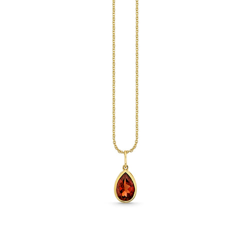 Gold & Ruby Icon Pear Solitaire Charm